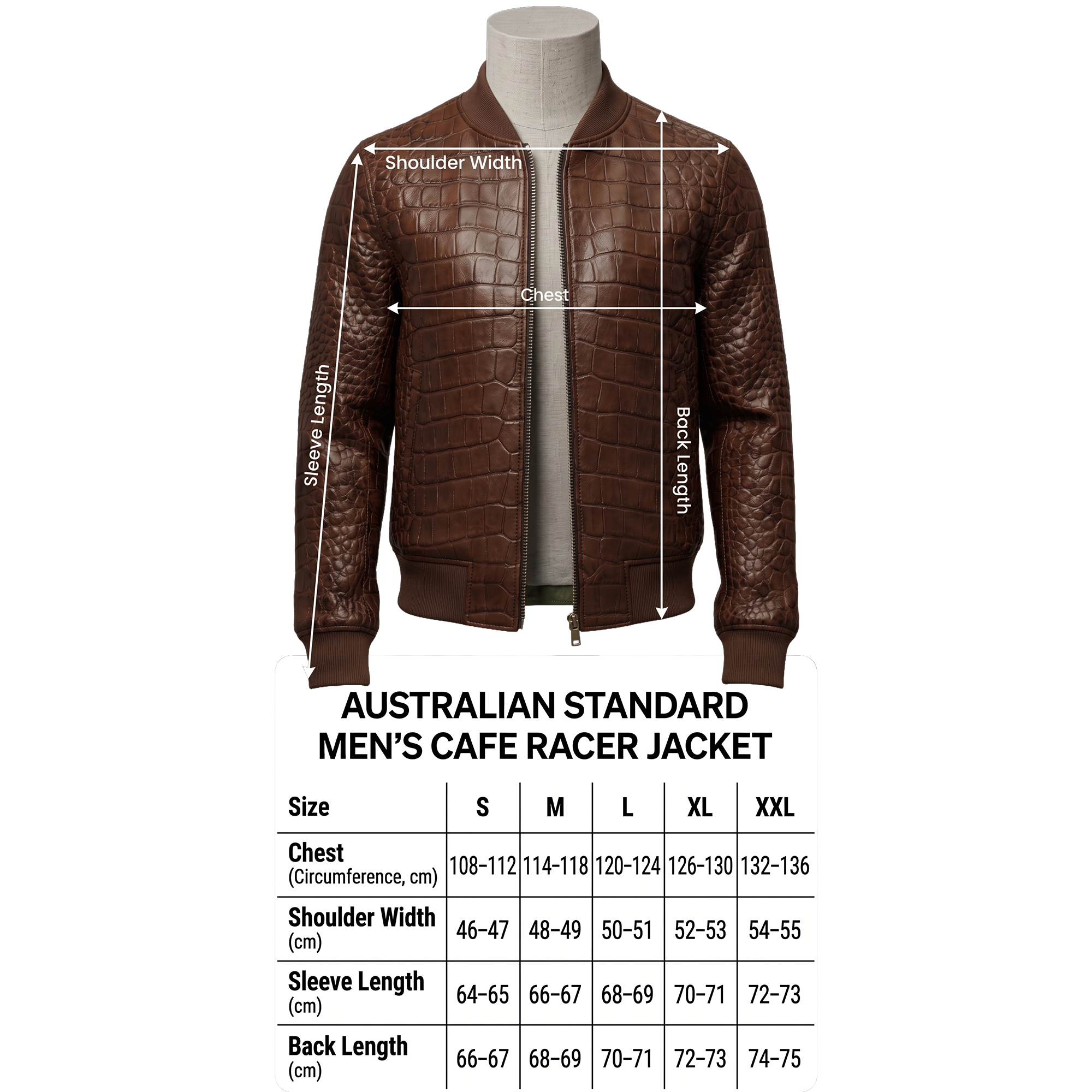 Men’s Croc Leather Bomber Jacket