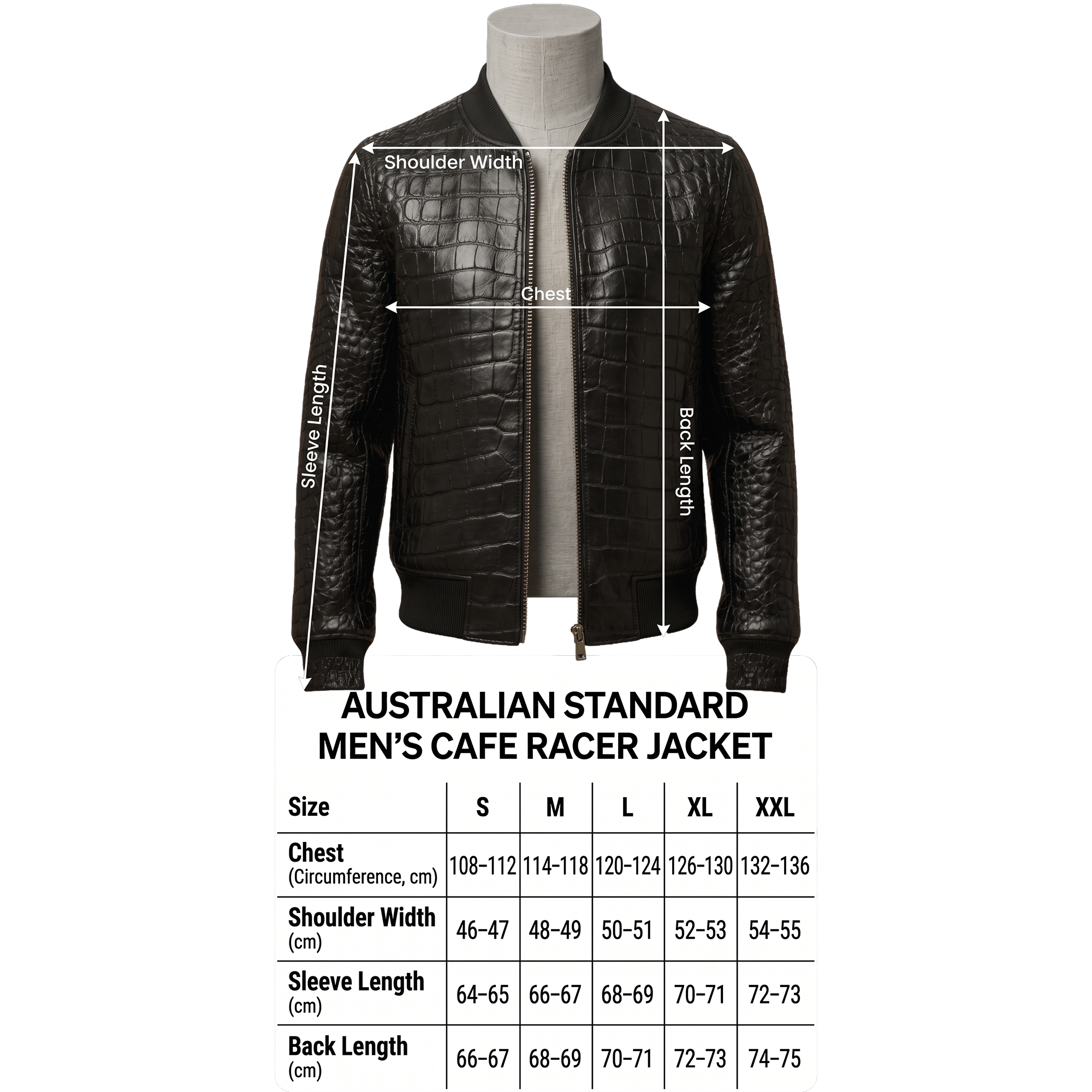 Men’s Croc Leather Bomber Jacket
