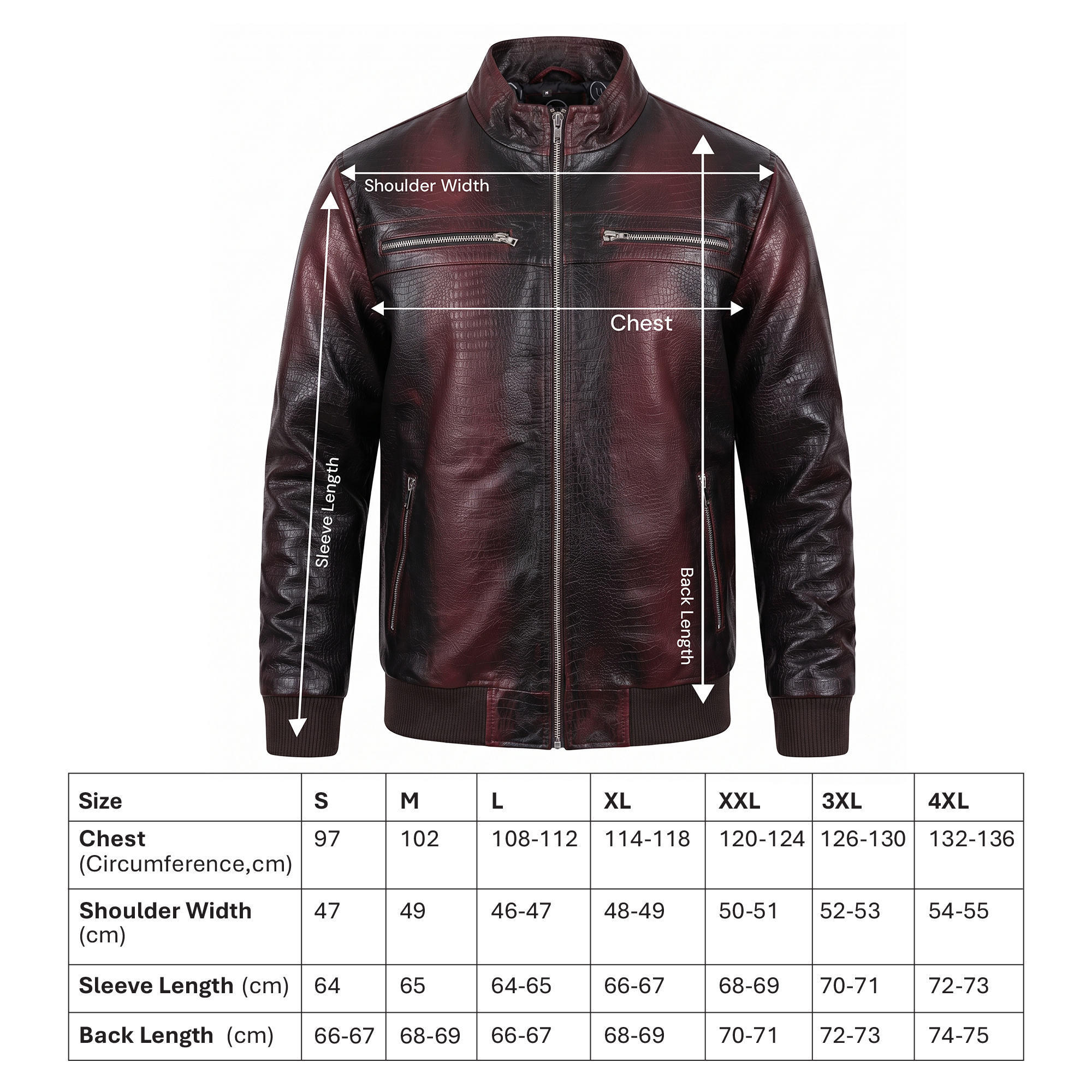 Croc Texture Leather Jacket