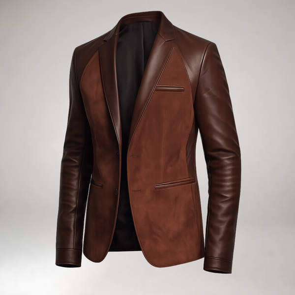 Men’s Brown Leather Blazer