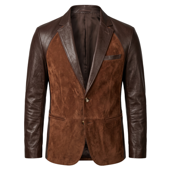 Men’s Brown Leather Blazer